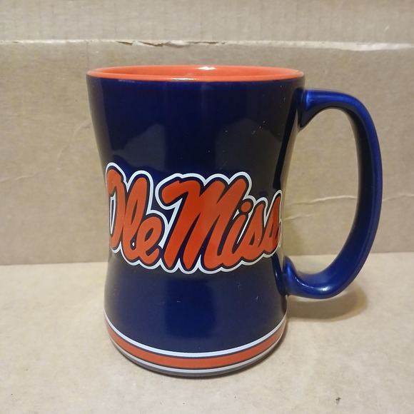 UNIVERSITY OF MISSISSIPPI OLE MISS REBELS Coffee Mug Cup College Blue Red - Picture 1 of 6